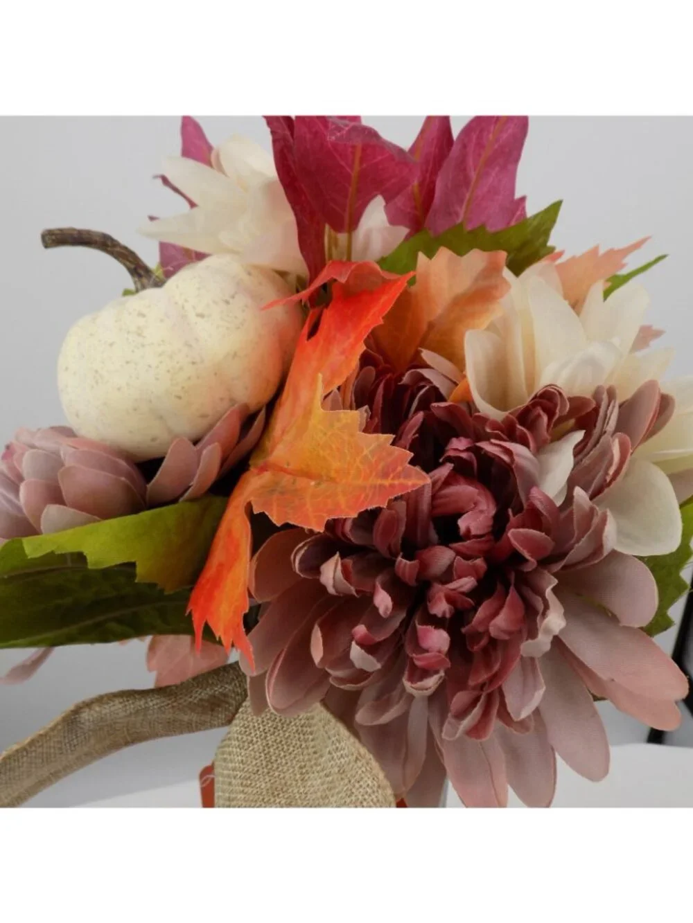 Graveyard Memorial Fall Flowers Medium Cone Remembrance Burgundy Cream Pumpkin